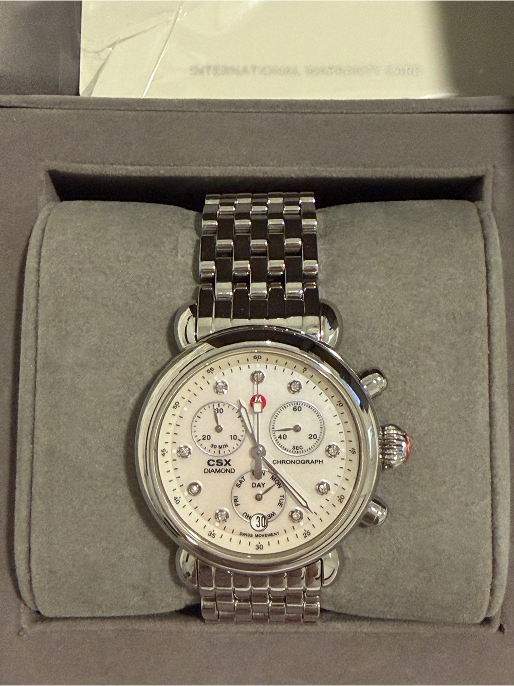 Michele CSX Diamond Watch - Silver